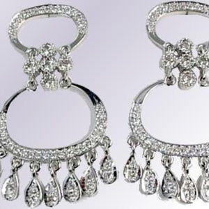 Diamond Dangeling Earrings 1.30TDW 14KT White Gold